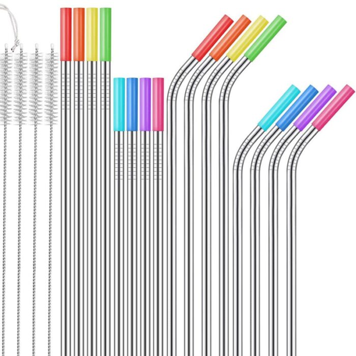 Silicone Metal Straw